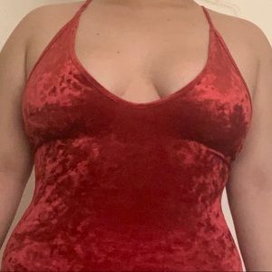 Red velvet Body Suit from Forever21